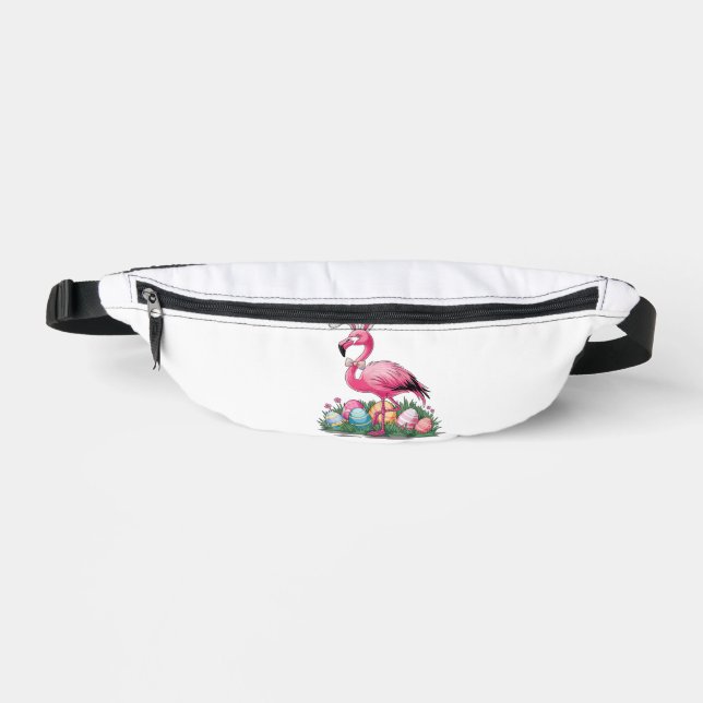 Oster-Flamingo-T-Shirt Bauchtasche (Vorderseite)
