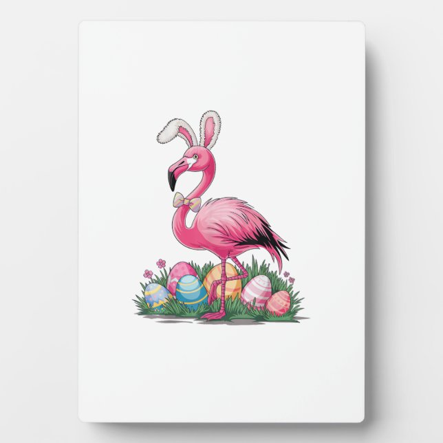 Oster-Flamingo-T-Shirt Fotoplatte (Vorderseite)