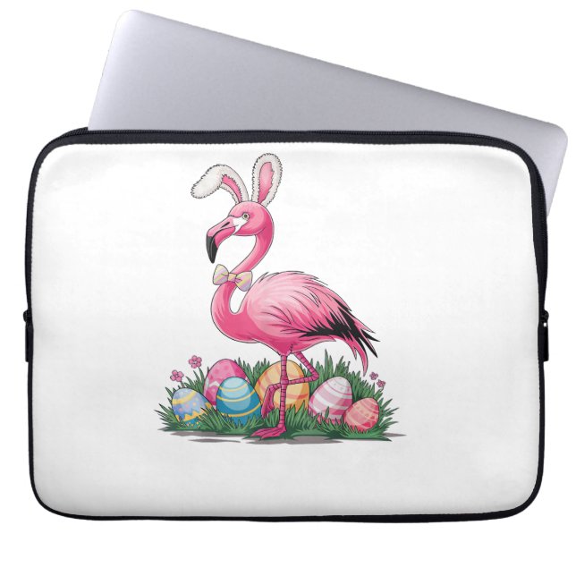 Oster-Flamingo-T-Shirt Laptopschutzhülle (Vorderseite)
