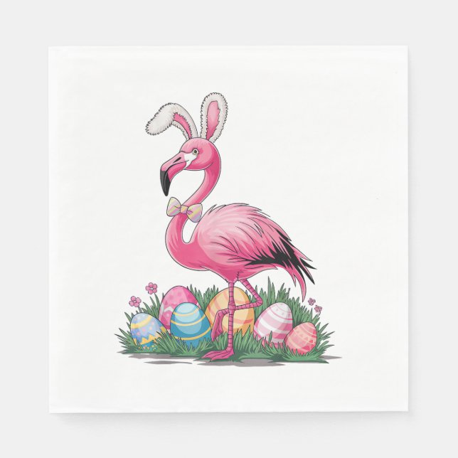 Oster-Flamingo-T-Shirt Serviette (Vorderseite)