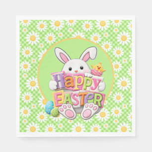 Oster-Frühlings-Gänseblümchen-Hase Serviette