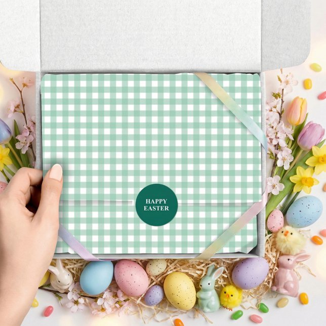 Oster-Frühlings-Minzgrün-Gingham Seidenpapier (Von Creator hochgeladen)