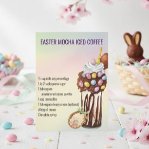 Oster-Frühlings-Mocha-Kaffeegetränk-Rezept Postkarte