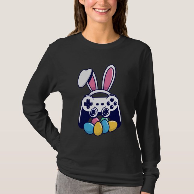 Oster-Gamer-Hasen-Controller-Eier T-Shirt (Vorderseite)