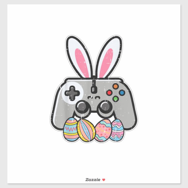 Oster-Gaming-Controller-Hasenhörner Jungen Kinder  Aufkleber (Blatt)