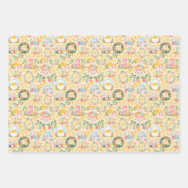 Oster Garten Gelber Frühling Geschenkpapier Set