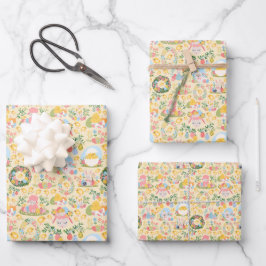 Oster Garten Gelber Frühling Geschenkpapier Set