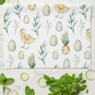 Oster-Geschenk: Pastell-Wasserfarbe-Hyazinthen-Kük Geschirrtuch