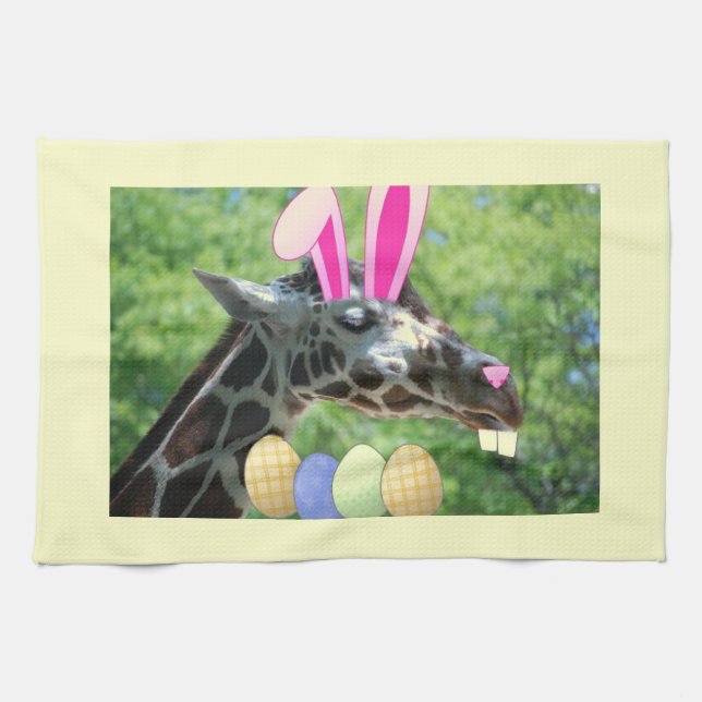 Oster-Giraffe Geschirrtuch (Horizontal)