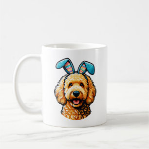 Oster-Goldendoodle-Hund mit Hasenohren, Ostern Kaffeetasse