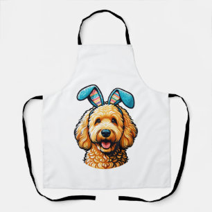 Oster-Goldendoodle-Hund mit Hasenohren, Ostern Schürze