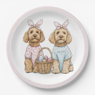 Oster-Goldendoodle-Hunde Pappteller