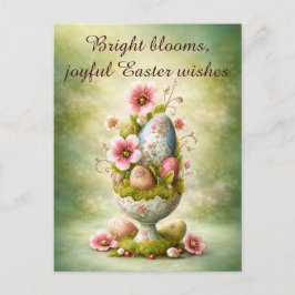 Oster-Grußkarte Florale Eier Frühlingsgarten Postkarte