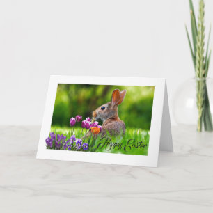 Oster-Grußkarte 'Fröhliches Kaninchen' Feiertagskarte