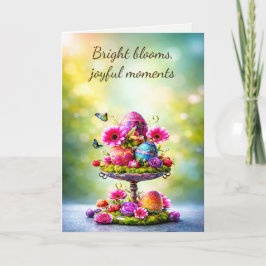 Oster-Grußkarte Helle Blumen Frühling Dankeskarte