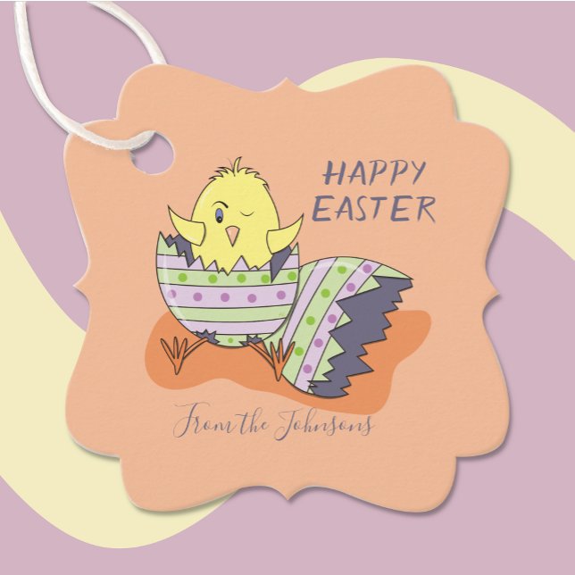 Oster-Häschen-Geschenkanhänger | Geschenkanhänger (Happy Easter chick party favor tag .)