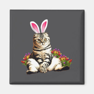 Oster-Hase mit Tulpe Magnet