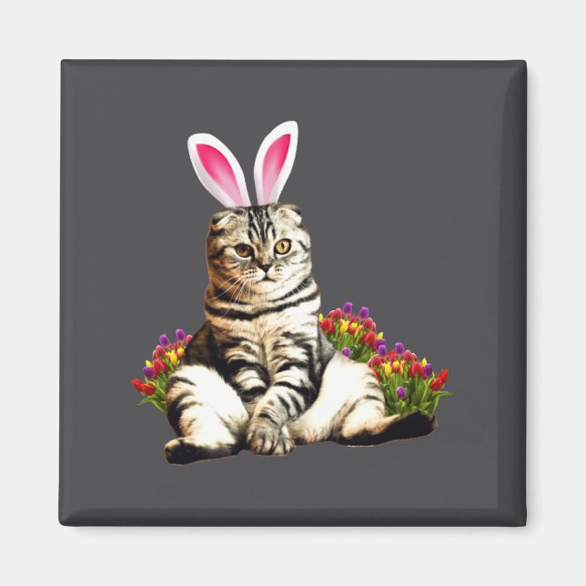 Oster-Hase mit Tulpe Magnet (Vorne)
