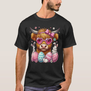 Oster Highland Kuh Bunny Kaninchen Ostereier Mädch T-Shirt