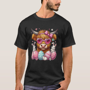 Oster Highland Kuh Bunny Kaninchen Ostereier Mädch T-Shirt