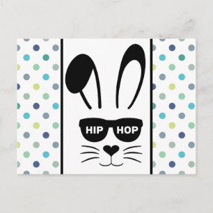 Oster-Hip-Hop-Hasen-Hopser Postkarte