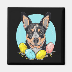 Oster-Illustration Australischer Türrhund-Hase Magnet