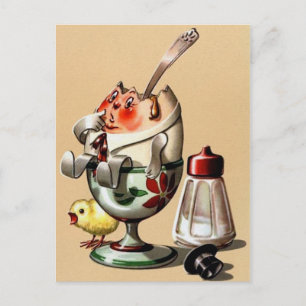 Oster-Illustrations-Postkarte im Vintage-Stil Postkarte