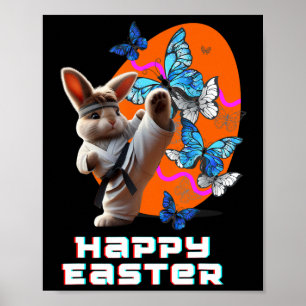 Oster-Karate-Hase Poster