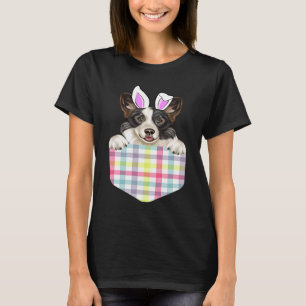 Oster-Karo-Cardigan Welsh Corgi Hase Hund In Tasch T-Shirt