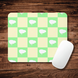 Oster-Karo-Muster mit weißem Küken-Motiv Mousepad