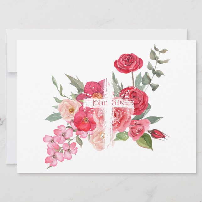 Oster/Kreuz/John3:16/Jesus Feiertagskarte (Vorderseite)