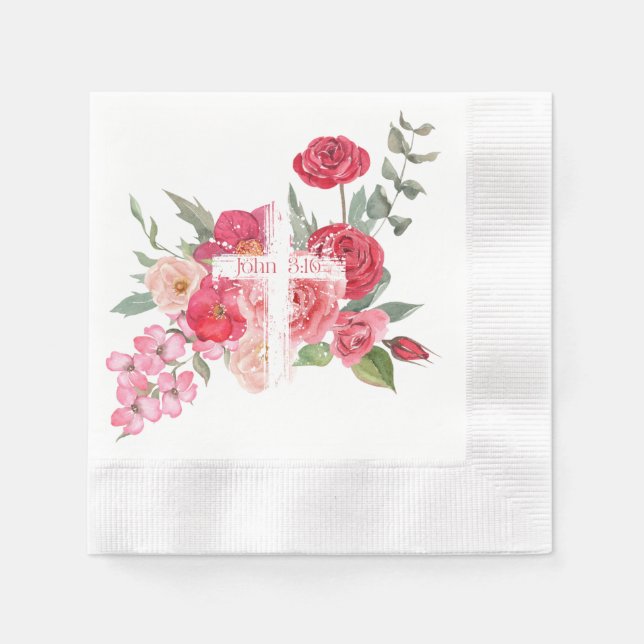 Oster/Kreuz/John3:16/Jesus Serviette (Vorderseite)