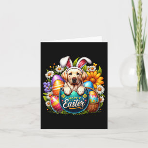 Oster Labrador Welpe Blumenkohl Osterbliche bunte Karte