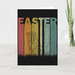 Oster-Mastiff-Hund Retro-Grafik Lustiges Ostern Karte