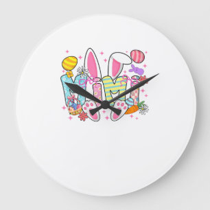 Oster-Mimi-Hasenohren Coquette-Schleife Osterhase  Große Wanduhr