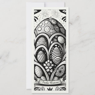 Oster-Motiv Monochrome Cartoon mit Ostereiern 1075