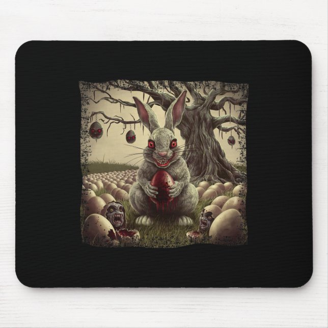 Oster-Osterhase-Horror-Zombie-Osterei  Mousepad (Vorne)