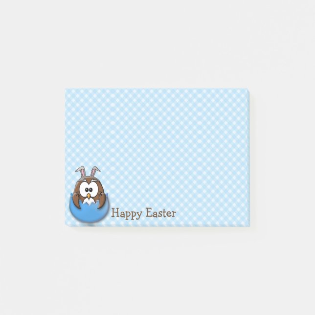 Oster-Owl - blau Post-it Klebezettel (Vorderseite)