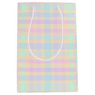 Oster-Pastell-Karo-Design-Geschenktasche Mittlere Geschenktüte