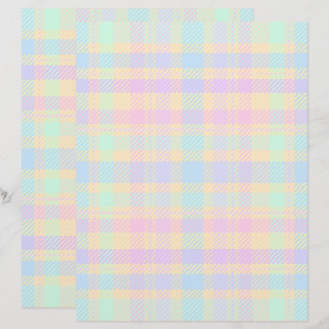 Oster-Pastell-Karopapier, 2-seitiges Scrapbook-Pap (Vorne/Hinten)