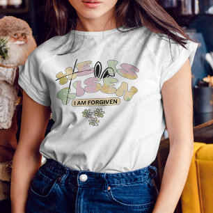 Oster-Pastell-Typografie religiöses Muster T-Shirt