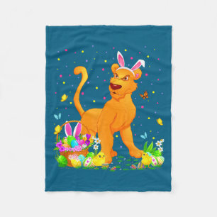 Oster-Puma-Hase-Eierjagd-Illustration Fleecedecke