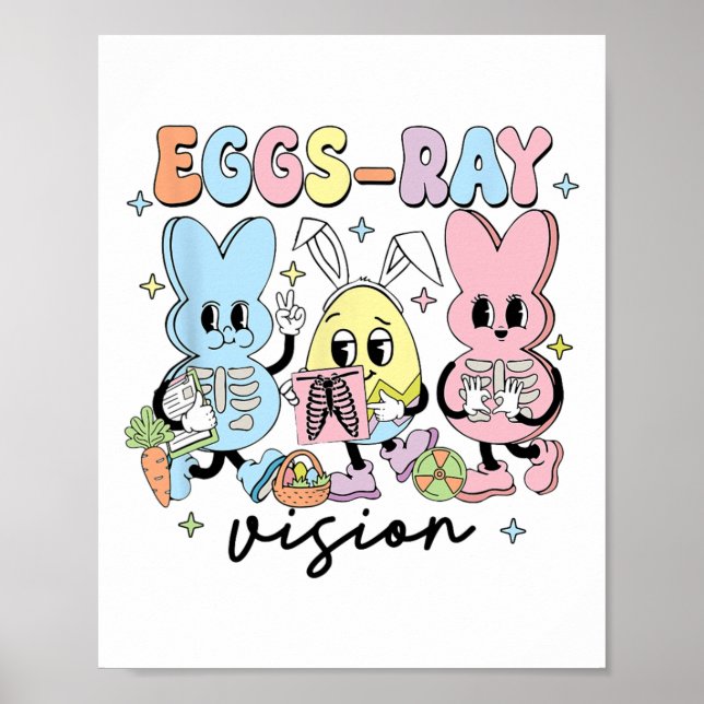 Oster-Radiologie-Hase Eier-Röntgen-Vision Xray Tec Poster (Vorne)