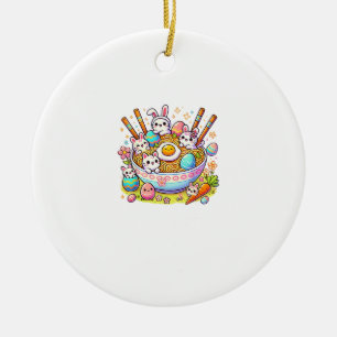 Oster-Ramen-Katzen Cute Anime Frohen Ostertag Wome Keramik Ornament