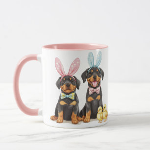 Oster-Rottweiler-Hunde-Hasenohren Tasse