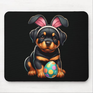 Oster-Rottweiler-Hunde-Tierliebhaber-Hasen-Ei-Eier Mousepad