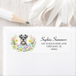 Oster-Schnauzer mit Blumen-Adresse