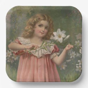 Oster-Schönheiten, Vintage-Illustration, 1898 Pappteller