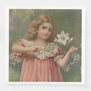 Oster-Schönheiten, Vintage-Illustration, 1898 Serviette