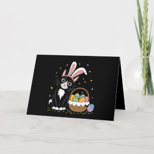 Oster-Schwarze Katze Smoking Kaninchen Hase Ohren Dankeskarte